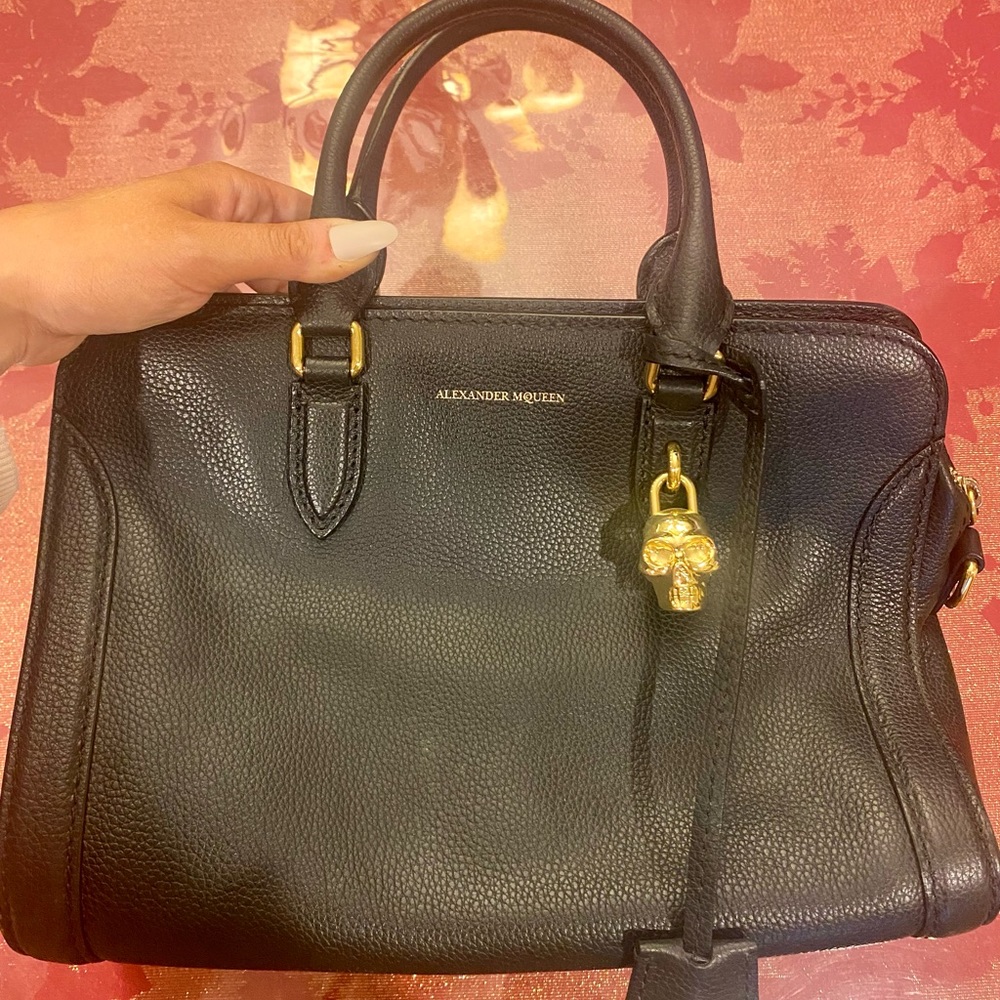 Alexander McQueen padlock leather satchel